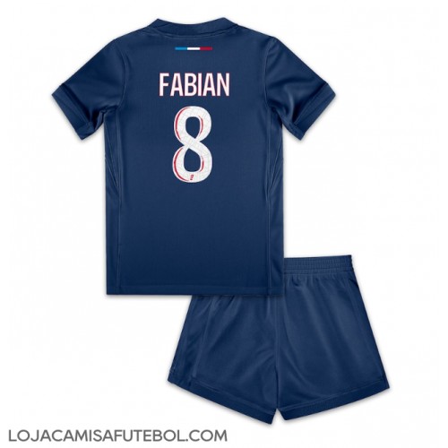 Camisa de Futebol Paris Saint-Germain Fabian Ruiz #8 Equipamento Principal Infantil 2024-25 Manga Curta (+ Calças curtas)